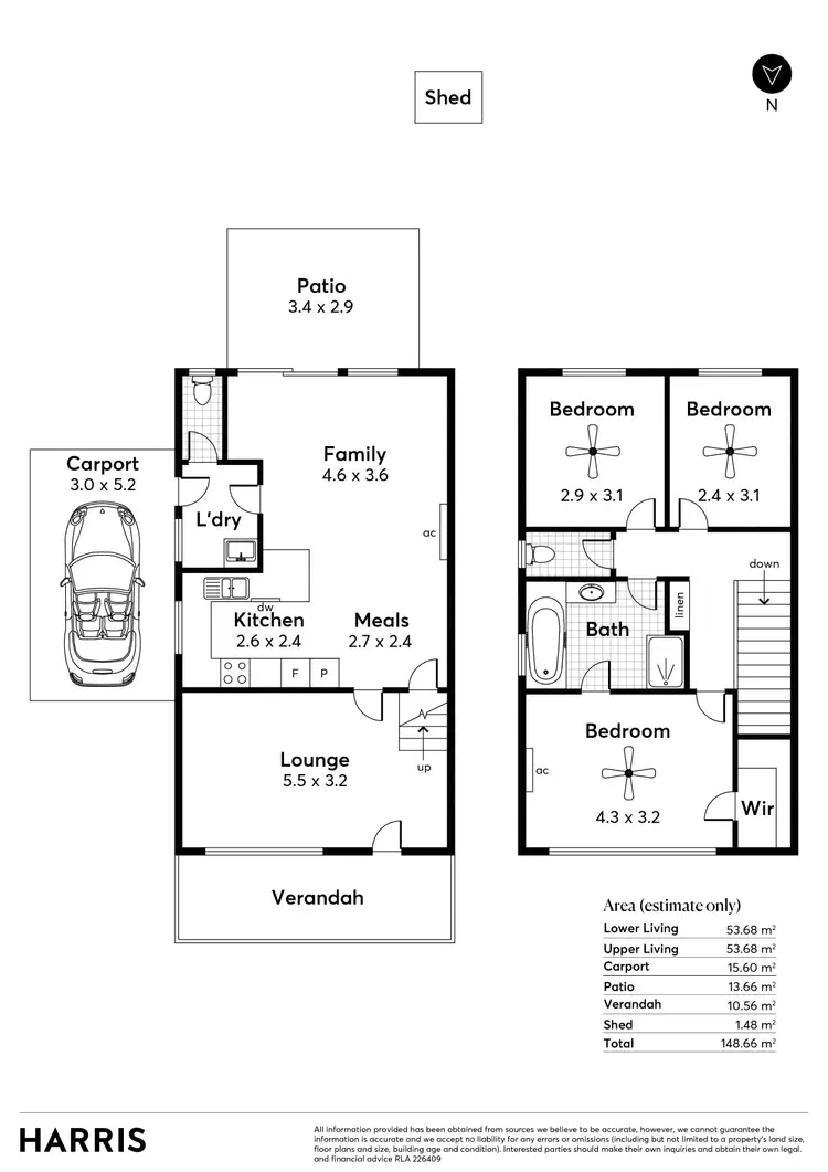 Floorplan of Homely townhouse listing, 4/57 Francis Ridley Circuit, Brompton SA 5007