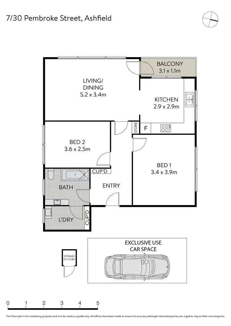 Floorplan of Homely apartment listing, 7/30 Pembroke Street, Ashfield NSW 2131