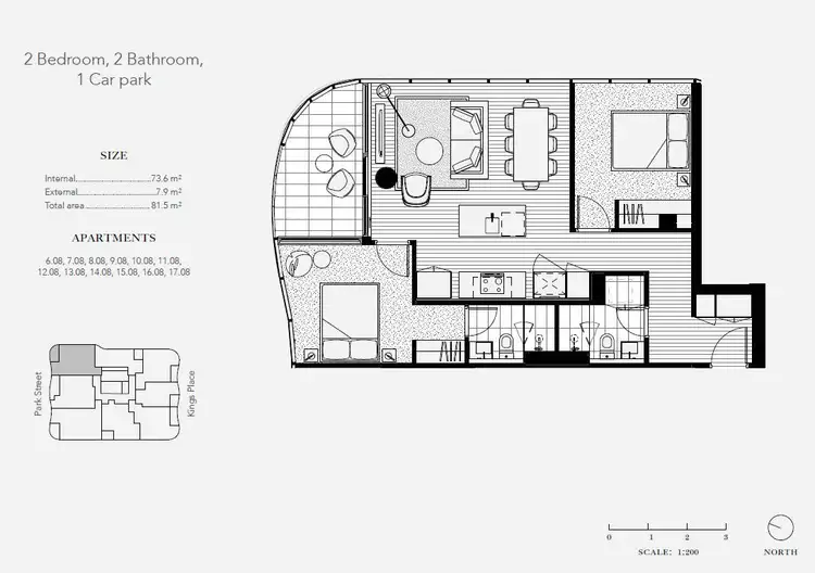 Floorplan of Homely apartment listing, 1008/39 Park Street, South Melbourne VIC 3205