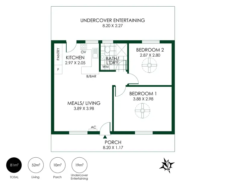 Floorplan of Homely unit listing, 1/1 Pope Street, Mount Barker SA 5251