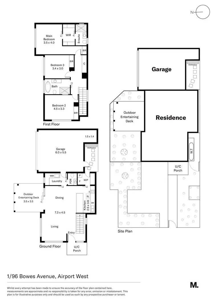 Floorplan of Homely townhouse listing, 1/96 Bowes Avenue, Airport West VIC 3042