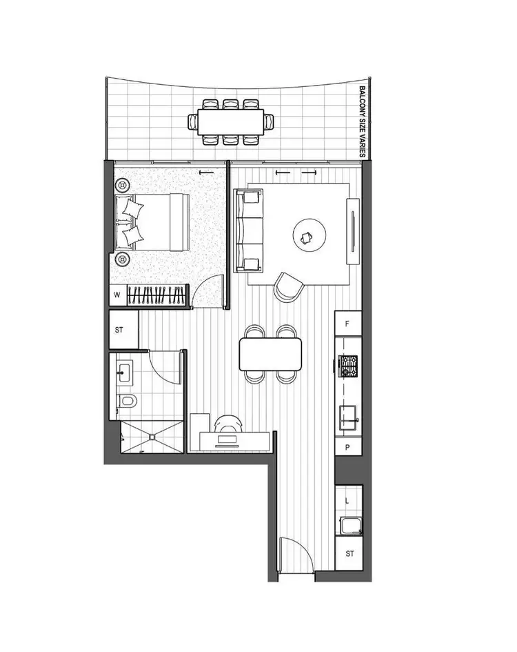 Floorplan of Homely apartment listing, 703/500 Pacific Highway, St Leonards NSW 2065