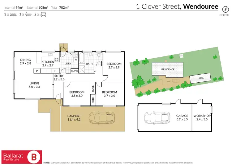 Floorplan of Homely house listing, 1 Clover Street, Wendouree VIC 3355