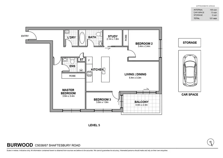 Floorplan of Homely apartment listing, 5038/67 Shaftesbury Road, Burwood NSW 2134