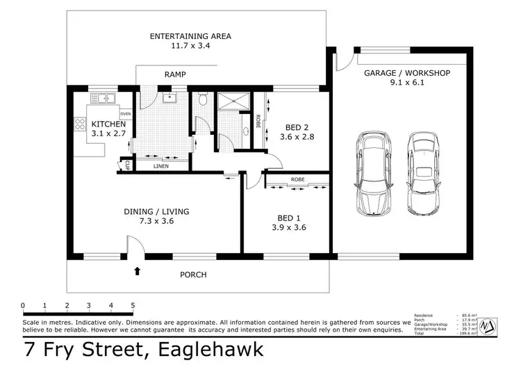 Floorplan of Homely townhouse listing, 7 Fry Street, Eaglehawk VIC 3556