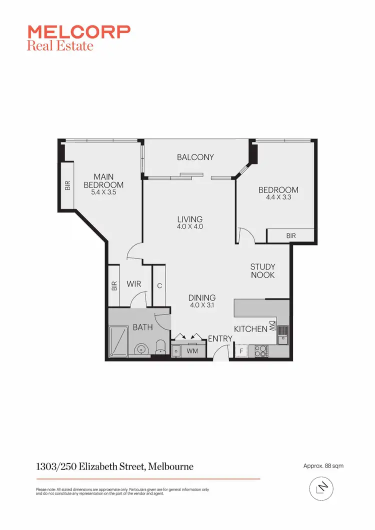 Floorplan of Homely apartment listing, 1303/250 Elizabeth Street, Melbourne VIC 3000