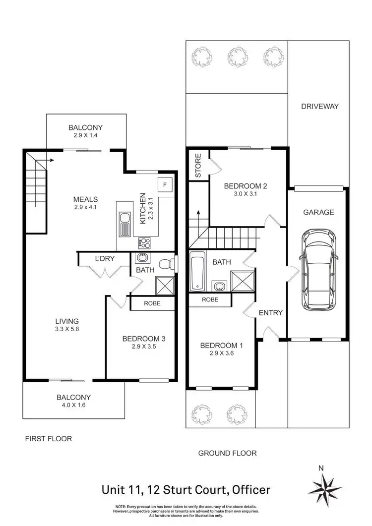 Floorplan of Homely house listing, 11/12 Sturt Court, Officer VIC 3809
