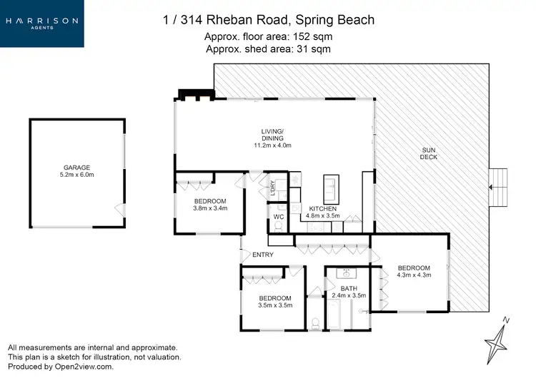 Floorplan of Homely villa listing, 1/314 Rheban Road, Spring Beach TAS 7190