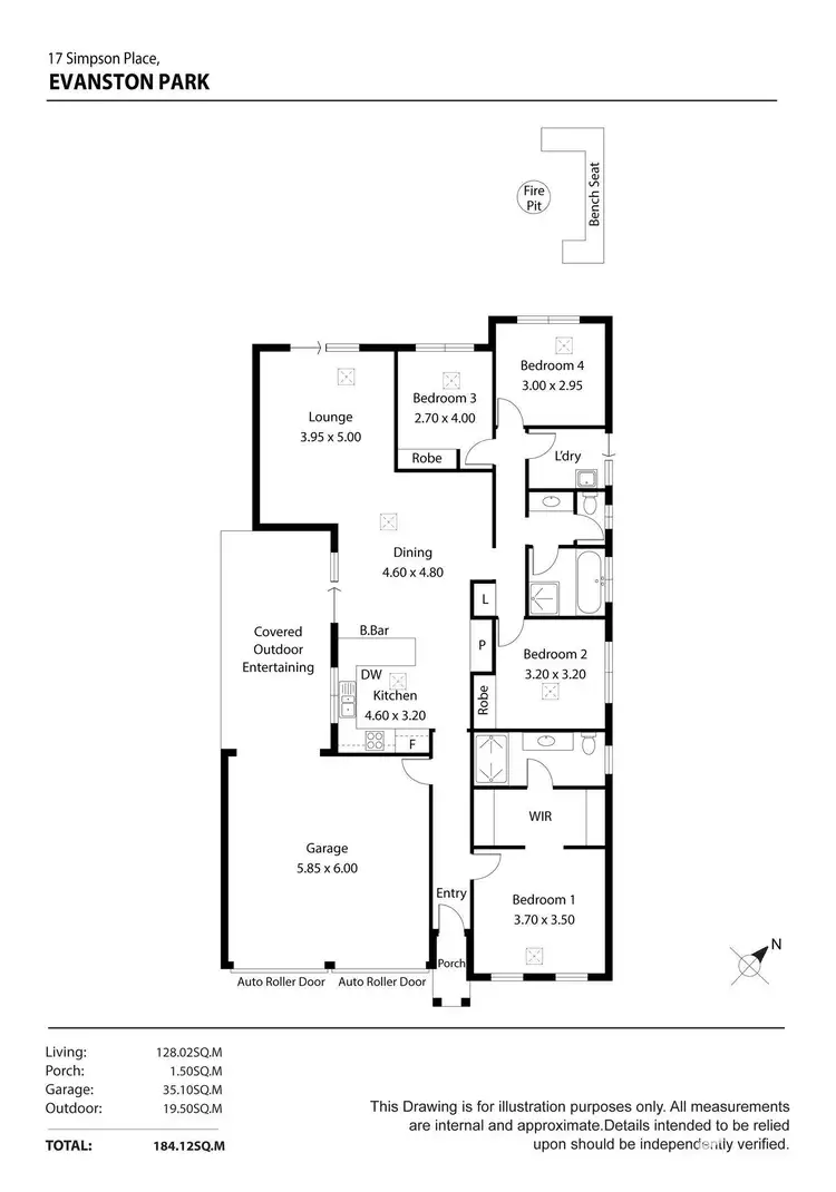 Floorplan of Homely house listing, 17 Simpson Place, Evanston Park SA 5116