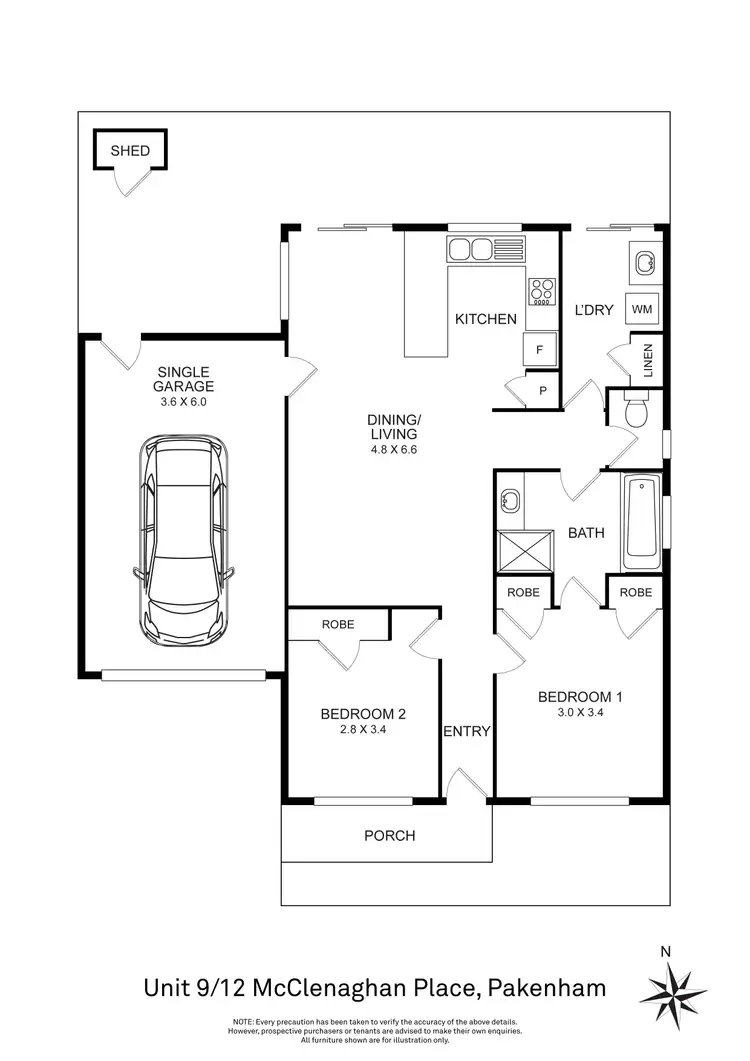 Floorplan of Homely unit listing, 9/12 McClenaghan Place, Pakenham VIC 3810