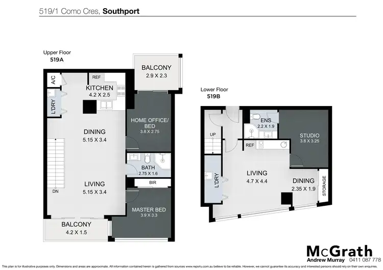 Floorplan of Homely apartment listing, 519/1 Como Crescent, Southport QLD 4215