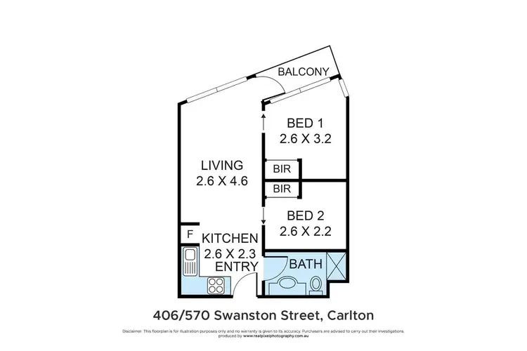 Floorplan of Homely apartment listing, 406/570 Swanston Street, Carlton VIC 3053