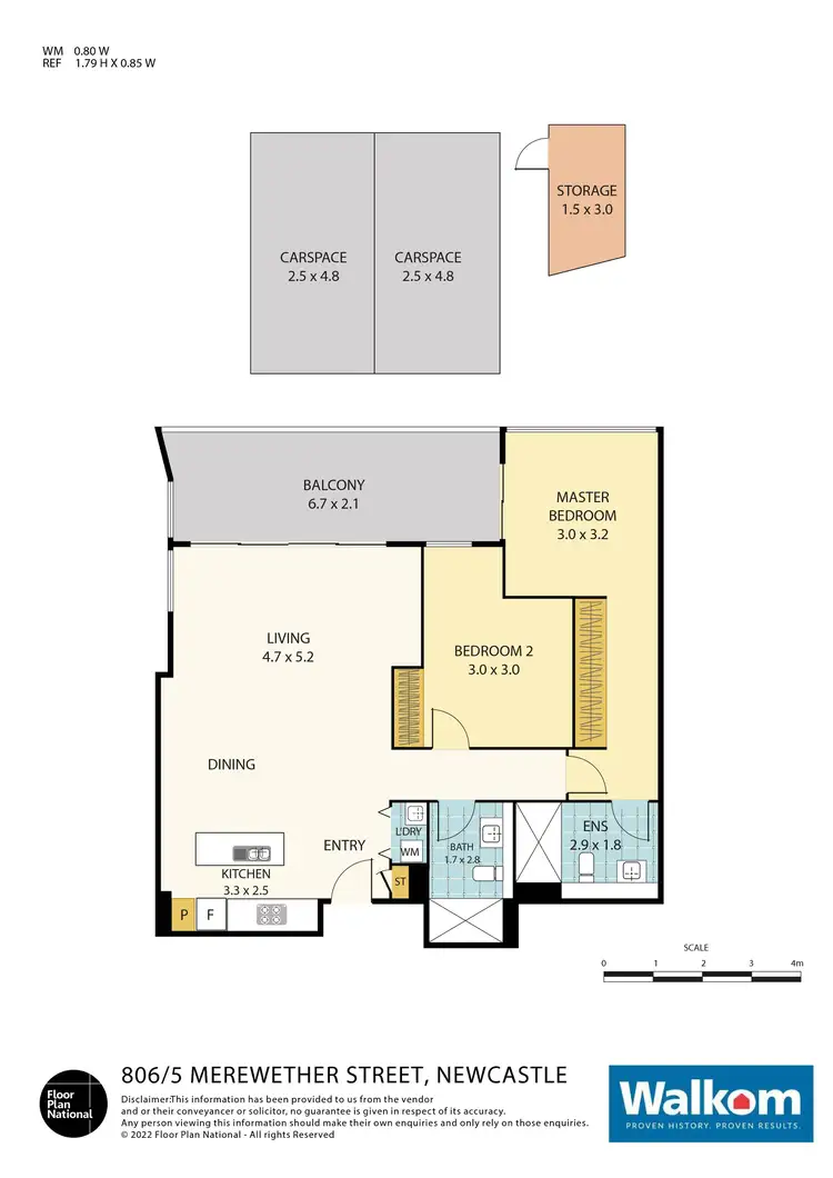 Floorplan of Homely apartment listing, 806/5 Merewether Street, Newcastle NSW 2300