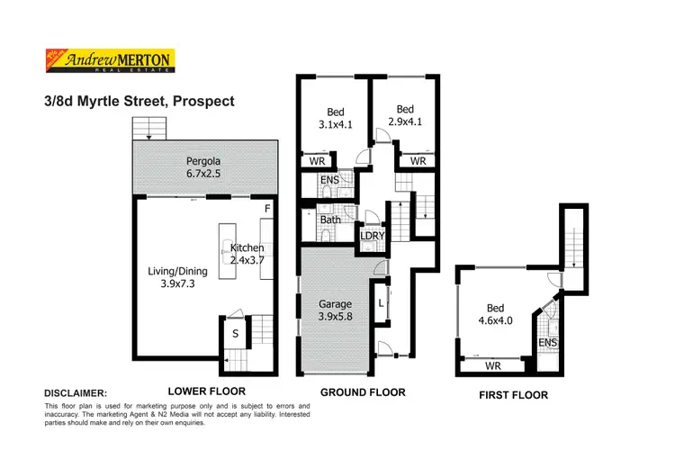 Floorplan of Homely townhouse listing, 3/8G Myrtle Street, Prospect NSW 2148
