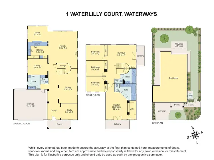 Floorplan of Homely house listing, 1 Waterlily Court, Waterways VIC 3195
