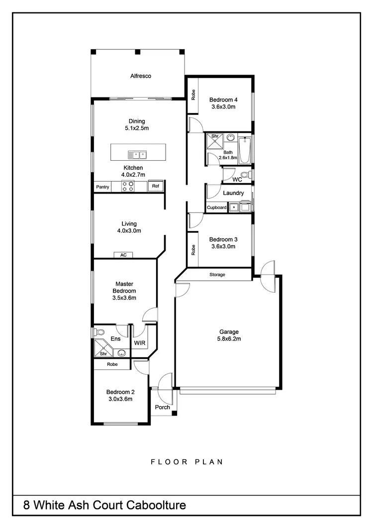 Floorplan of Homely house listing, 8 White Ash Court, Caboolture QLD 4510