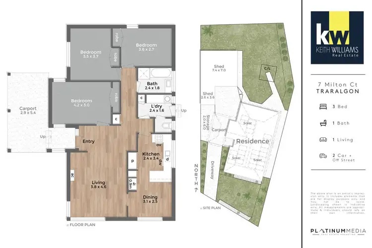 Floorplan of Homely house listing, 7 Milton Court, Traralgon VIC 3844