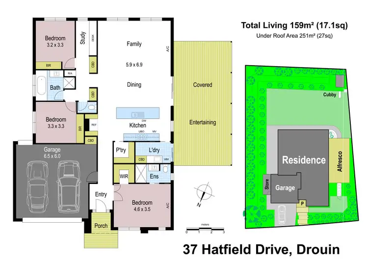 Floorplan of Homely house listing, 37 Hatfield Drive, Drouin VIC 3818