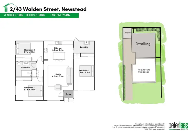 Floorplan of Homely unit listing, 2/43 Walden Street, Newstead TAS 7250