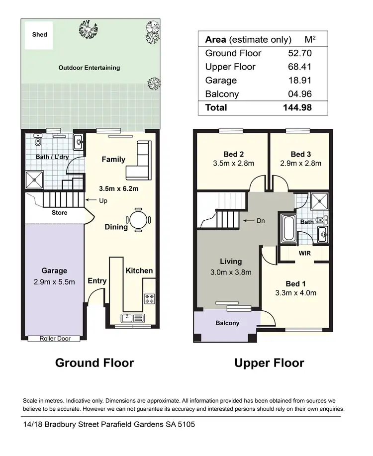 Floorplan of Homely townhouse listing, 18/14 Bradbury Street, Parafield Gardens SA 5107