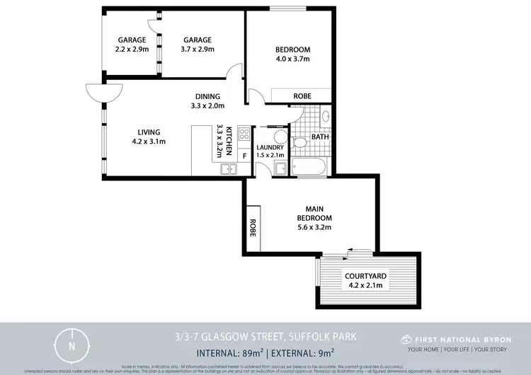 Floorplan of Homely unit listing, 3/3-7 Glasgow Street, Suffolk Park NSW 2481
