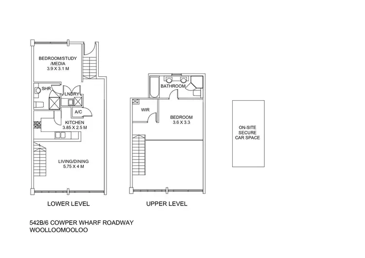 Floorplan of Homely apartment listing, 542B/6 Cowper Wharf Roadway, Woolloomooloo NSW 2011