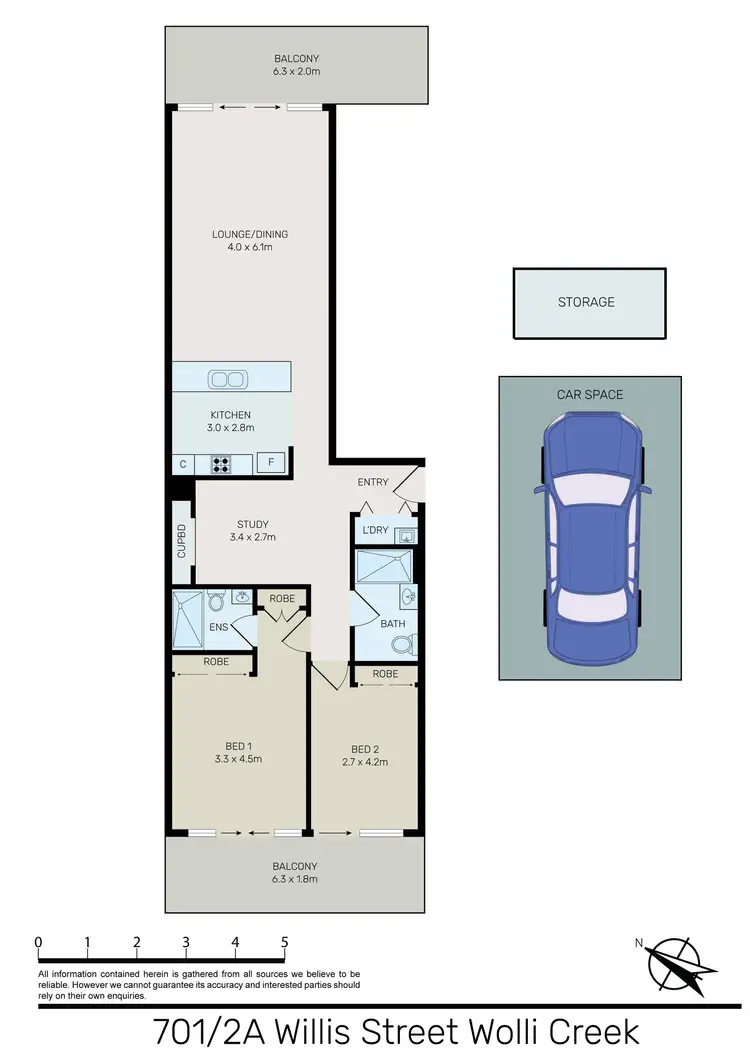 Floorplan of Homely apartment listing, 701/2A Willis Street, Wolli Creek NSW 2205