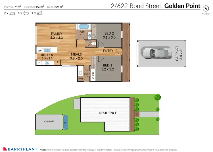 Floorplan of Homely unit listing, 2/622 Bond Street, Golden Point VIC 3350