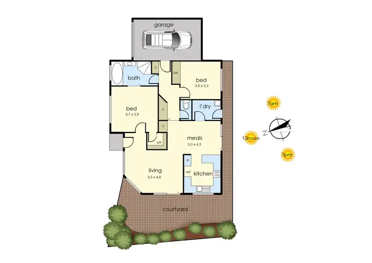 Floorplan of Homely unit listing, 1/47 Overport Road, Frankston South VIC 3199