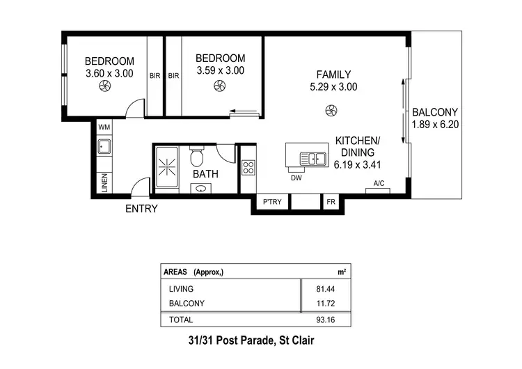Floorplan of Homely apartment listing, 31/31 Post Parade, St Clair SA 5011