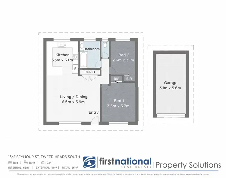 Floorplan of Homely unit listing, 16/2 Seymour Street, Tweed Heads South NSW 2486