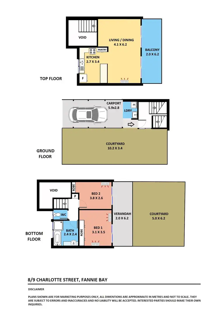 Floorplan of Homely townhouse listing, 8/9 Charlotte Street, Fannie Bay NT 820