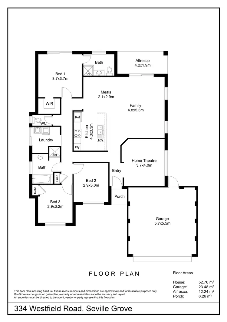 Floorplan of Homely house listing, 334 Westfield Road, Seville Grove WA 6112