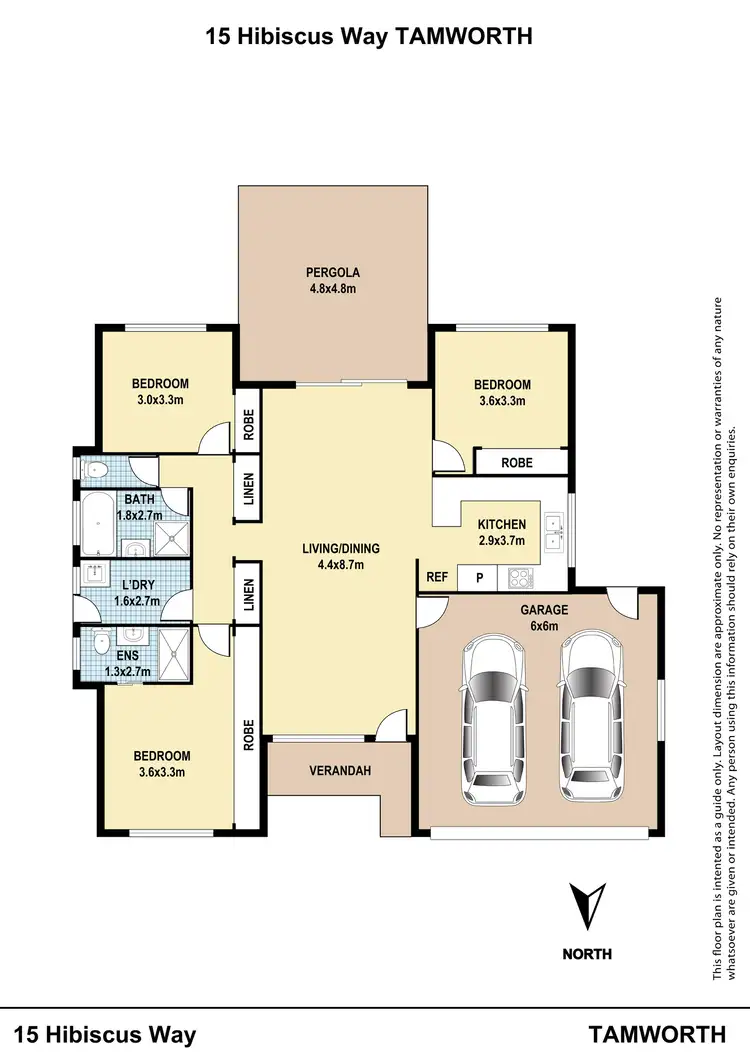 Floorplan of Homely house listing, 15 Hibiscus Way, Tamworth NSW 2340