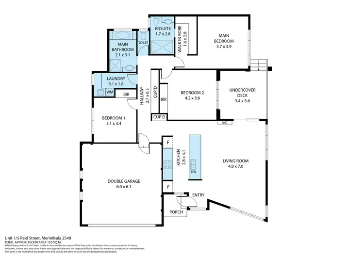 Floorplan of Homely unit listing, 1/5 Reid Street, Merimbula NSW 2548