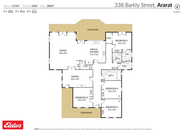 Floorplan of Homely house listing, 338 Barkly Street, Ararat VIC 3377