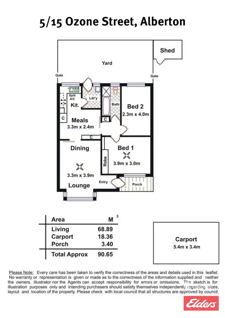 Floorplan of Homely unit listing, 5/15 Ozone Street, Alberton SA 5014