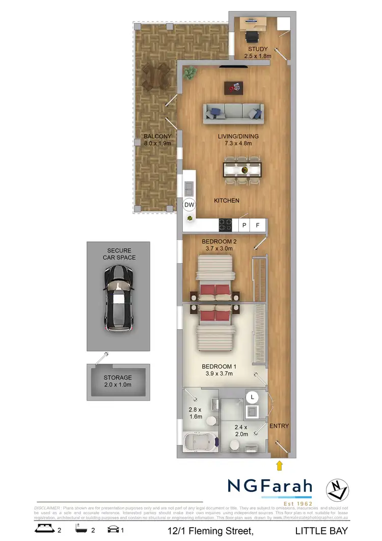 Floorplan of Homely apartment listing, 12/1 Fleming Street, Little Bay NSW 2036