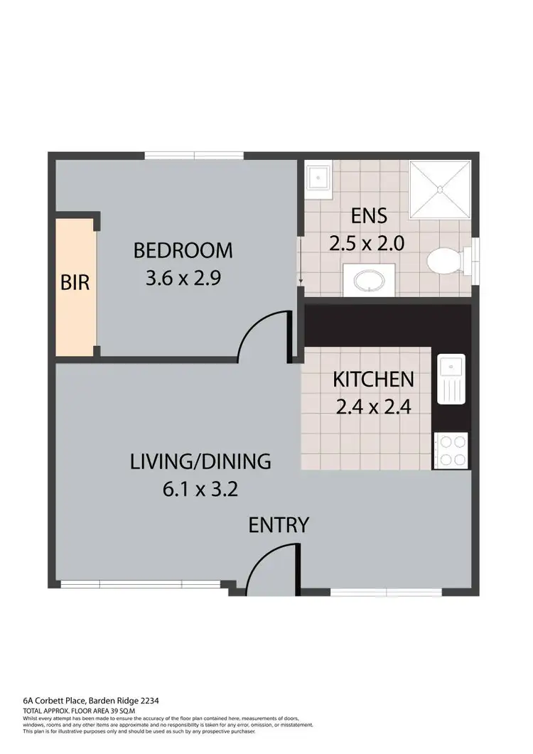 Floorplan of Homely studio listing, 6A Corbett Place, Barden Ridge NSW 2234