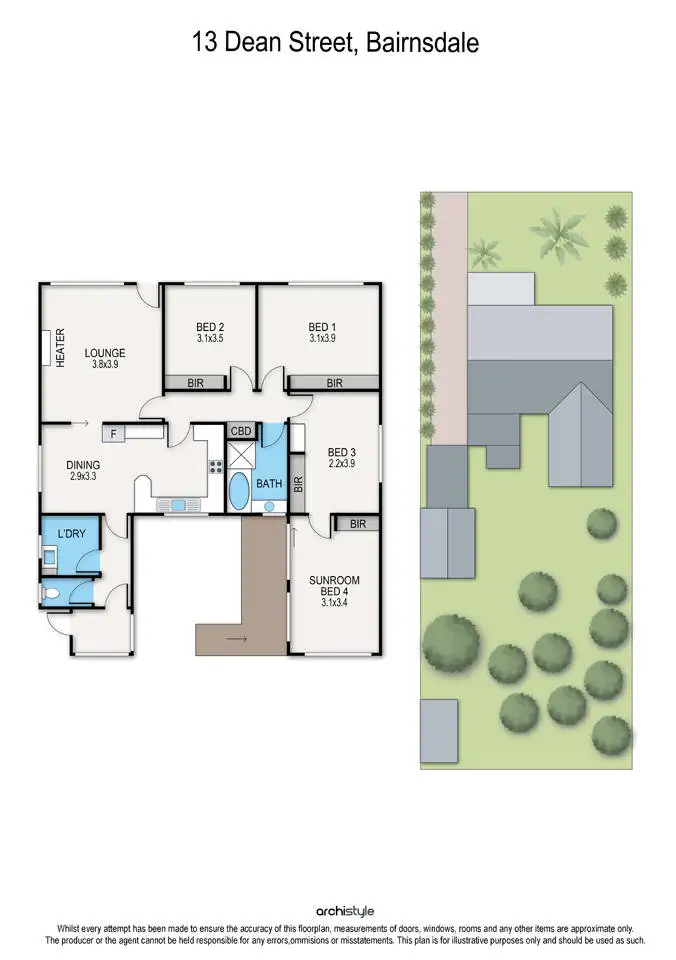 Floorplan of Homely house listing, 13 Dean Street, Bairnsdale VIC 3875