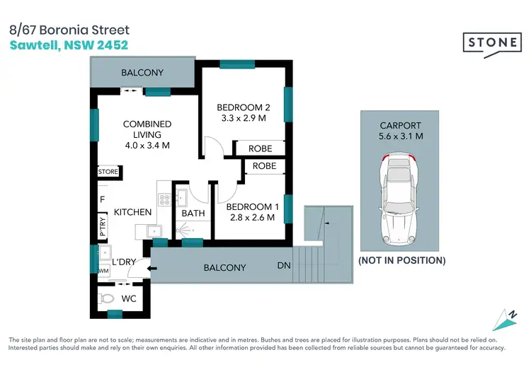 Floorplan of Homely unit listing, 8/67 Boronia Street, Sawtell NSW 2452