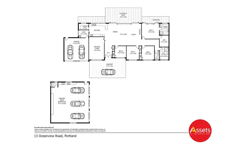 Floorplan of Homely house listing, 13 Ocean View Avenue, Portland VIC 3305