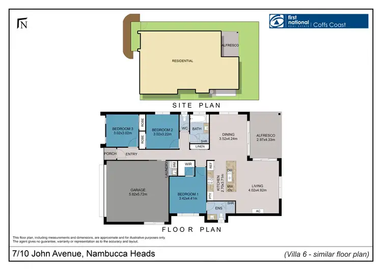 Floorplan of Homely villa listing, 1/10 John Avenue, Nambucca Heads NSW 2448