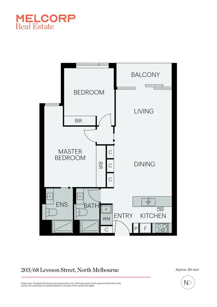 Floorplan of Homely apartment listing, 203/68 Leveson Street, North Melbourne VIC 3051