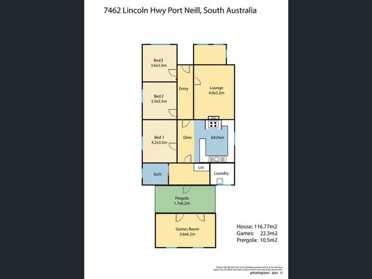 Floorplan of Homely rural property listing, 7462 Lincoln Highway, Port Neill SA 5604