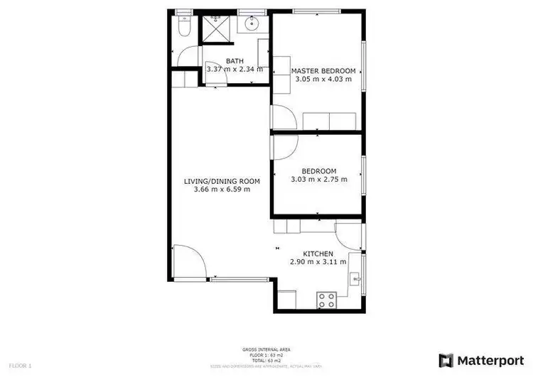 Floorplan of Homely semi-detached listing, 2/277 Aumuller Street, Westcourt QLD 4870