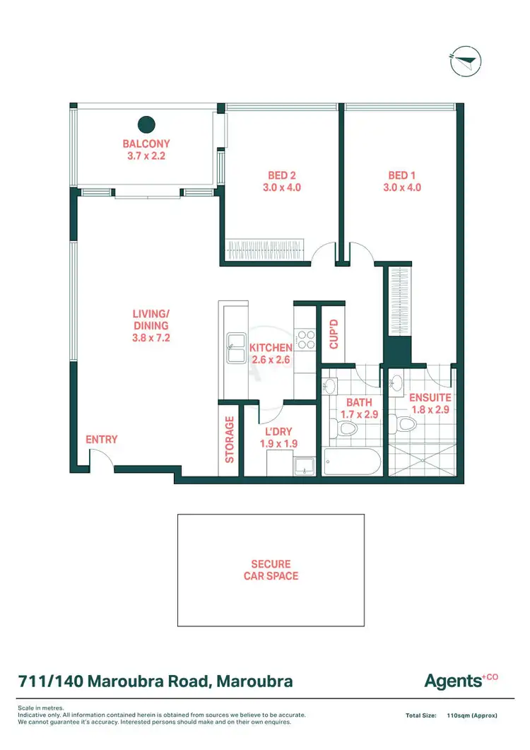 Floorplan of Homely apartment listing, 711/140 Maroubra Road, Maroubra NSW 2035