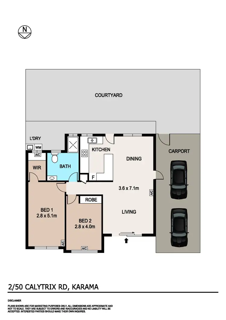Floorplan of Homely unit listing, 2/50 Calytrix Road, Karama NT 812