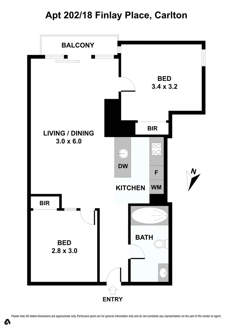 Floorplan of Homely apartment listing, 202/2-9 Finlay Place, Carlton VIC 3053