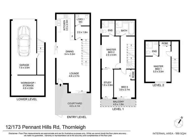 Floorplan of Homely townhouse listing, 12/173-179 Pennant Hills Road, Thornleigh NSW 2120